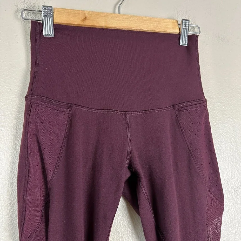 Lululemon Barre Star Leggings Yoga Athleisure Full-On Luon Bordeaux Drama Size 6